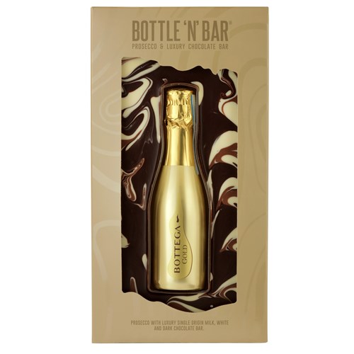 Bottle 'N' Bar Prosecco & Milk, White and Dark Chocolate - Award-Winning